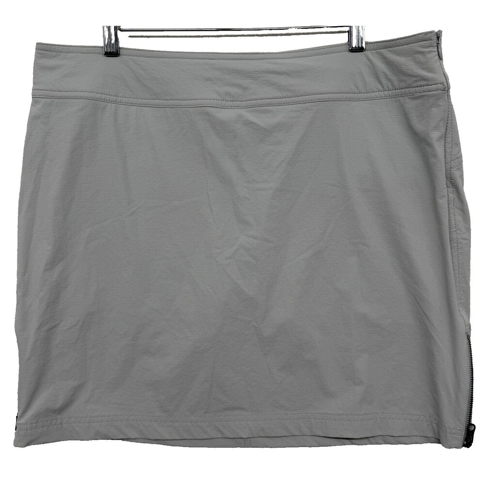 Athleta Athletic Skort Womens S Small Gray Zipper Pockets Hiking Tennis Casual